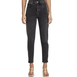 Reformation 80's Ultra High Yuma Ankle Zip Cigarette Gray Jeans Pants